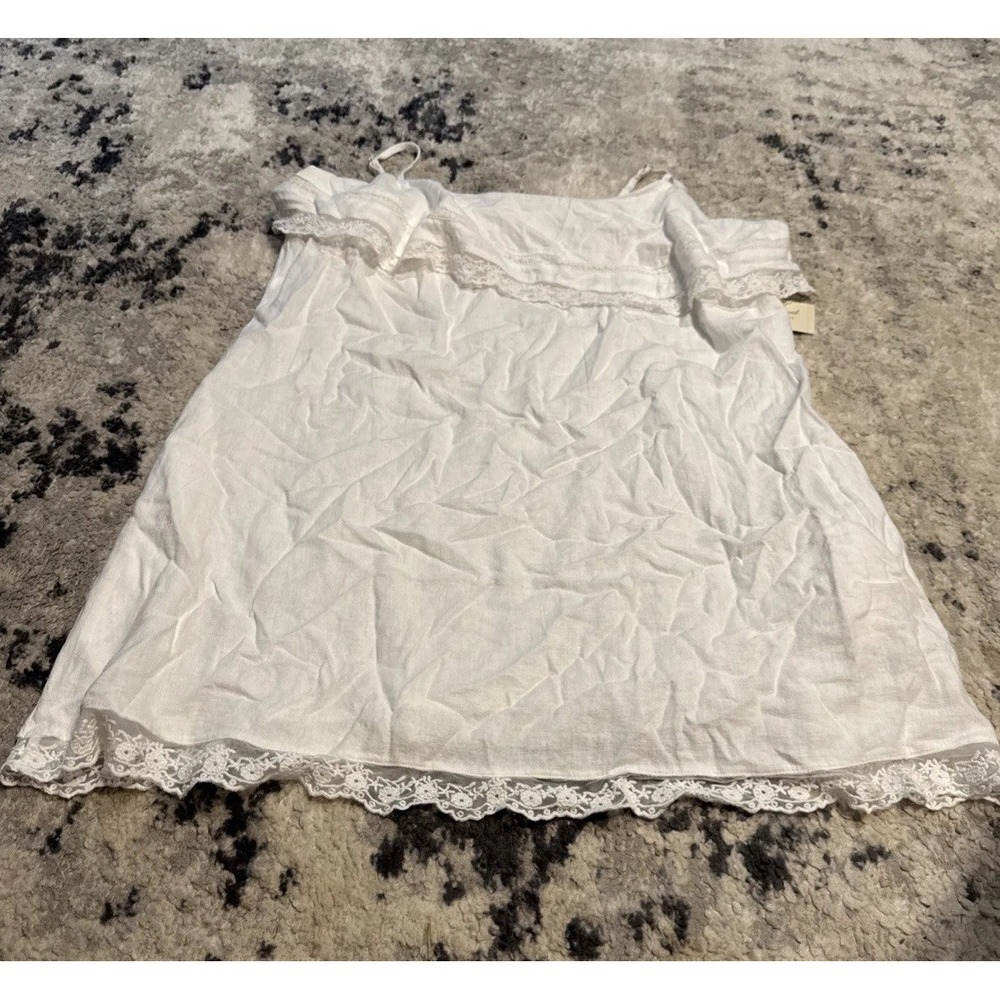 Universal Thread Women's White Cotton Summer Tank Dress Sz XXL 2XL Lace Trim